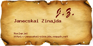 Janecskai Zinajda névjegykártya